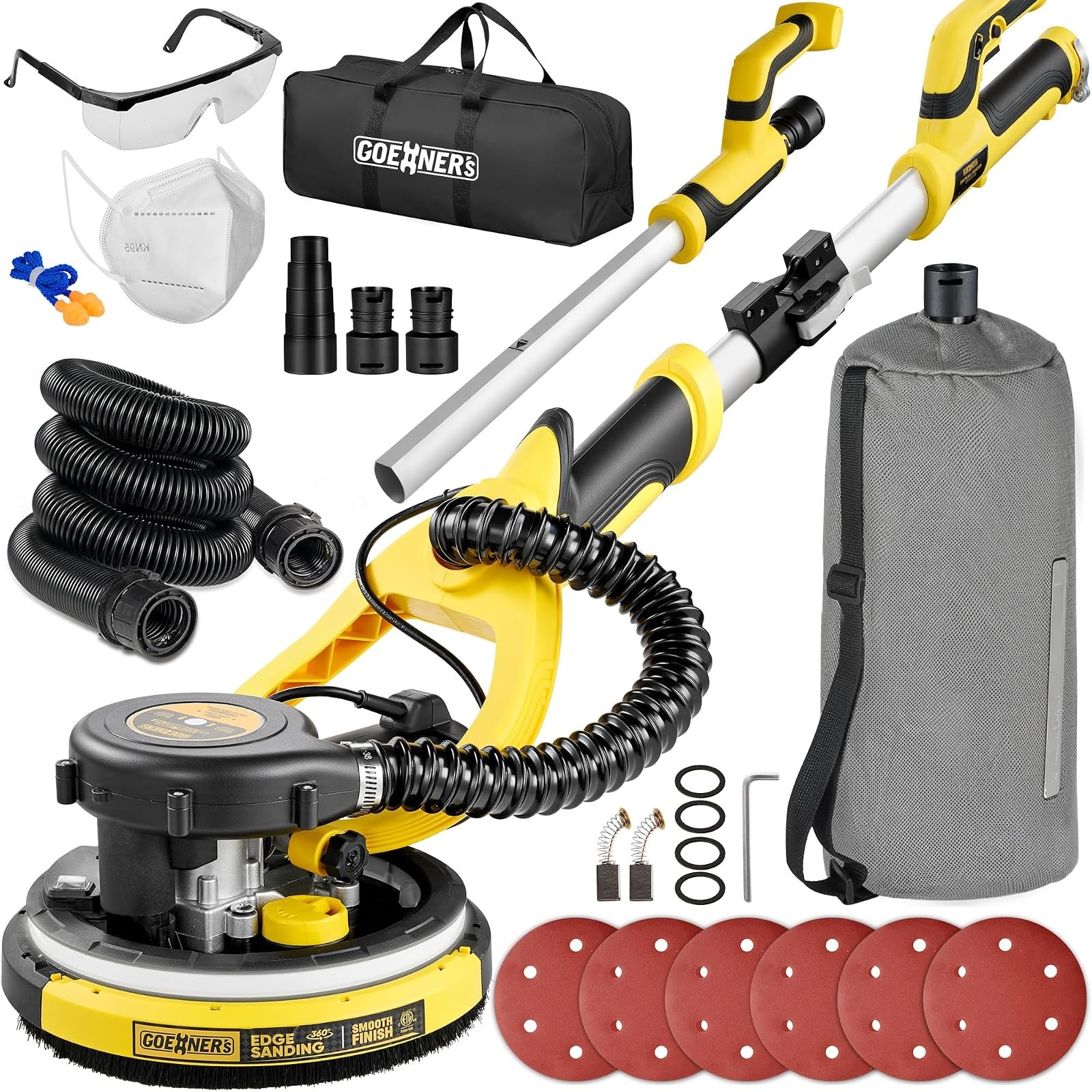 Electric Drywall Sander with Dust Collection 7 Speed