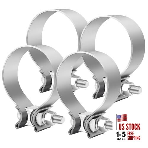 3 inch Exhaust Clamp, 3" Narrow Band Muffler Clamp Stainless Steel 3.0 inch