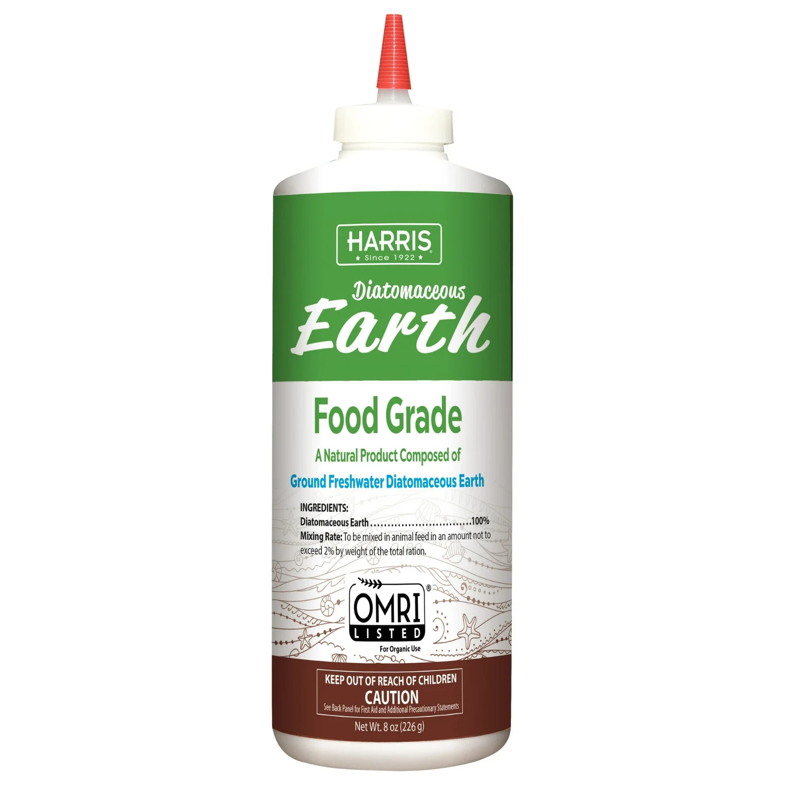 Diatomaceous Earth Food Grade, Half Pound with Easy Application Puffer Tip