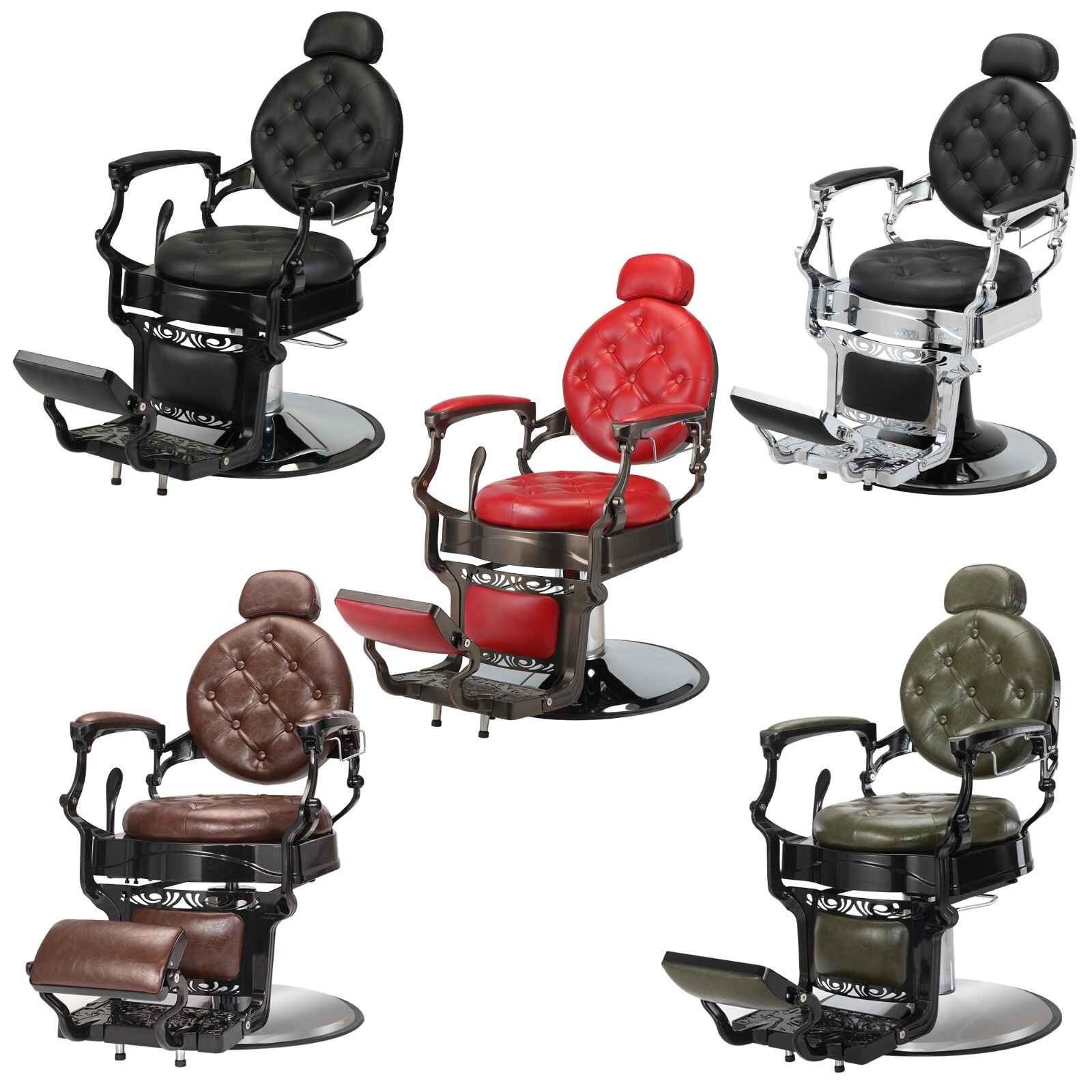 Vintage Heavy Hydraulic Duty Barber Chair Recline Styling Beauty Salon Equipment