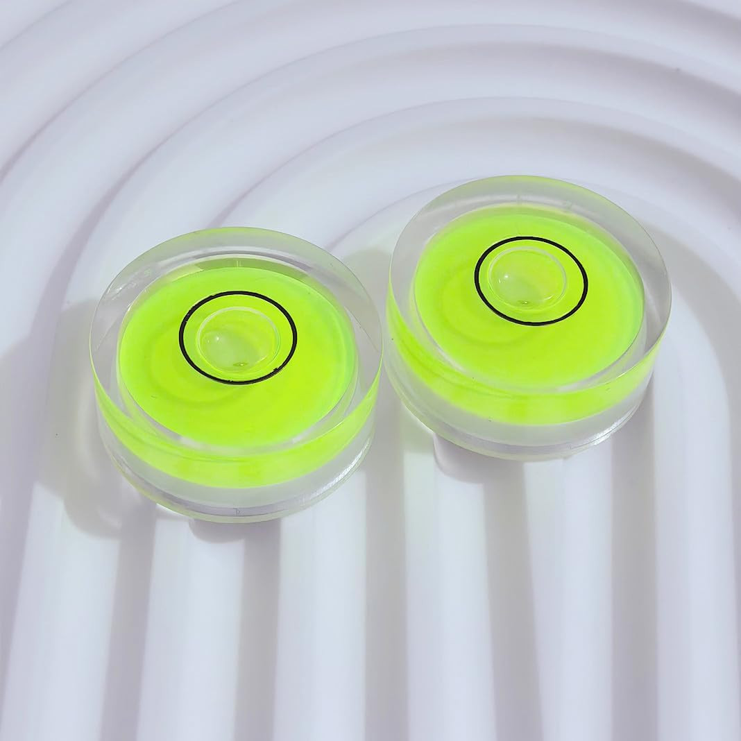 4Pcs Small Circular Bubble Levels with Double Sided Adhesive Bottom Mini Little