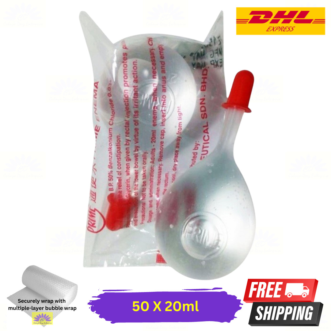 50 X Prime Enema Pump 20ml For Instant Constipation Relief EXPRESS SHIPPING