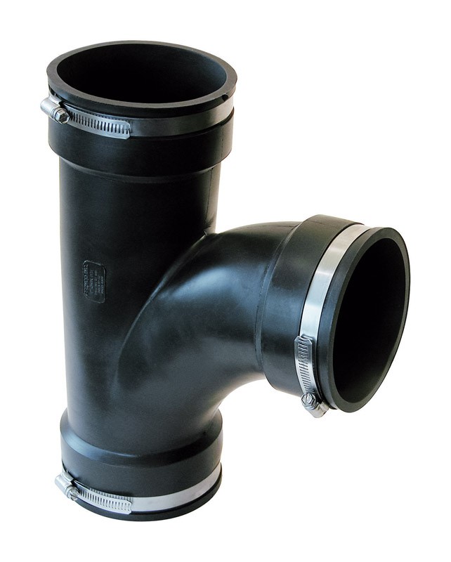 Fernco PQT-400 Lead Free Schedule 40 PVC DWV Tee 4 x 4 Hub x 4 Dia. in.