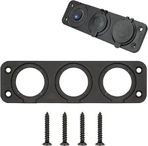 Marine Motorcycle ATV RV Cigarette Lighter Panel - ABS Panel with Model: 3 Way