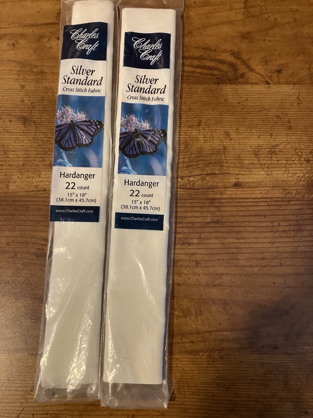 2 Charles Craft Silver Standard Hardanger 22 Count Cotton Fabric Off White NIP's