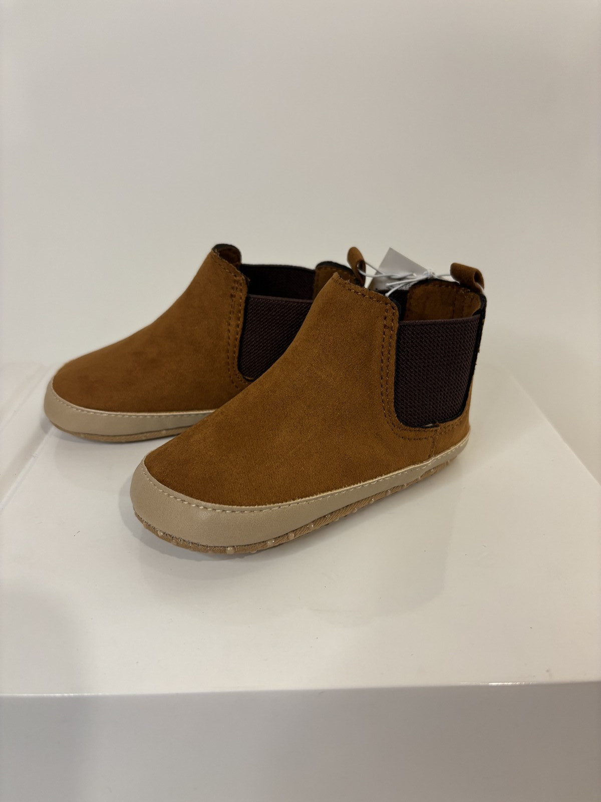 Old Navy Baby Shoes Brown Faux Suede Slip-On Booties 12-18 Months Infant New NWT