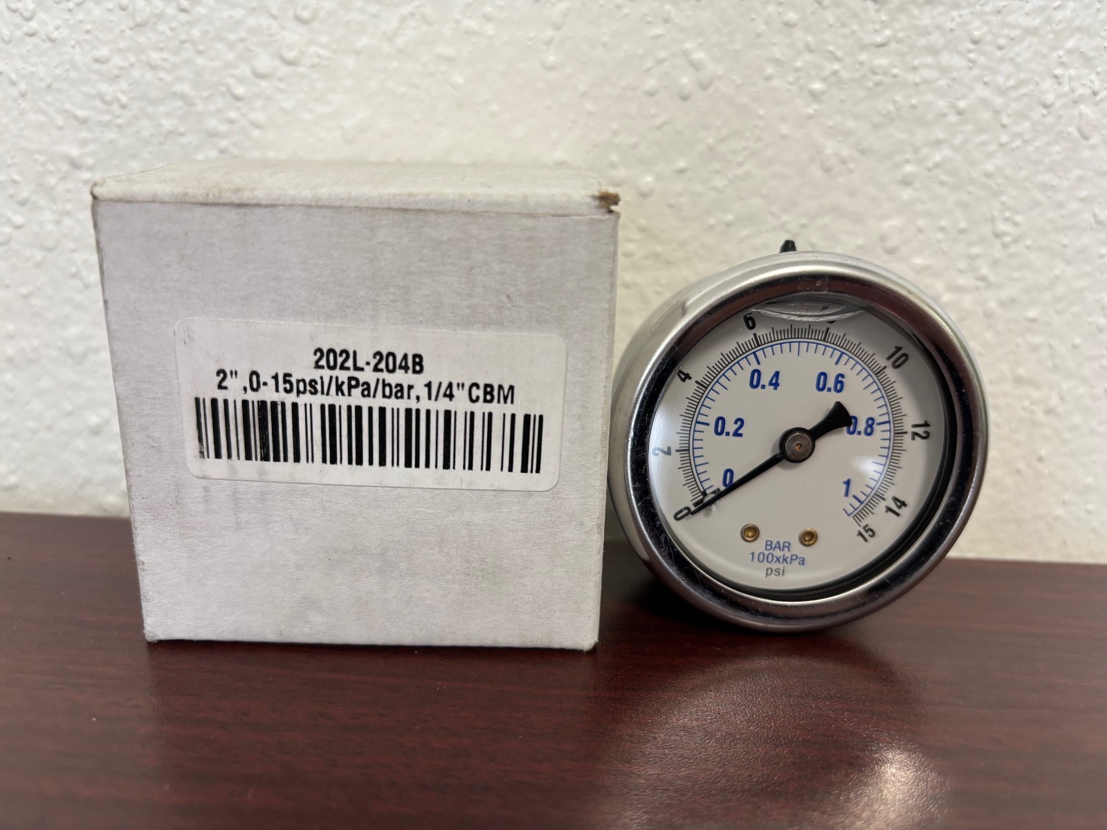 PIC Gauges 202L-204B Center Back Mount Glycerine Filled Pressure Gauge w/ SS