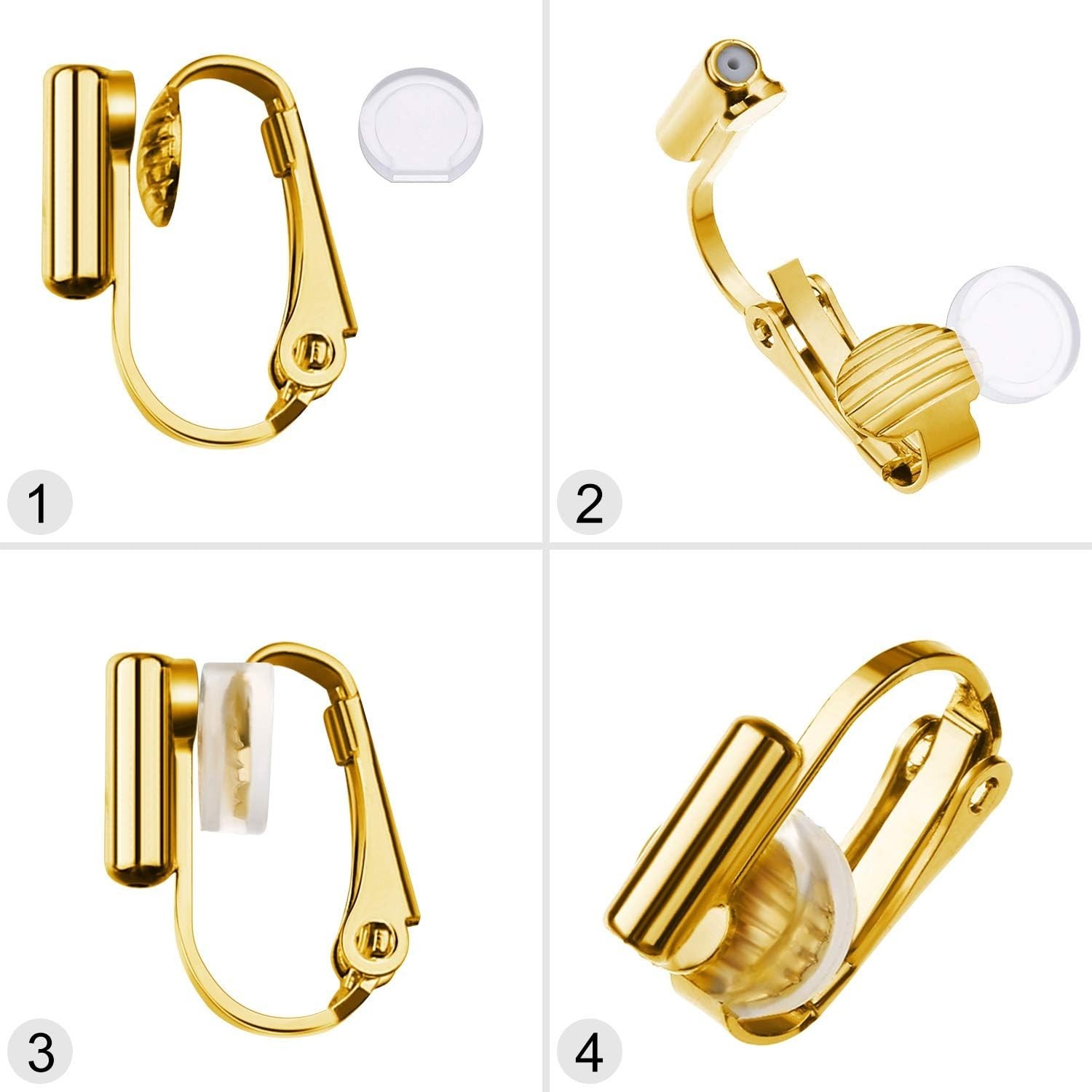 30 Pieces Clip- on Earrings Converter Components with Post Style , 30