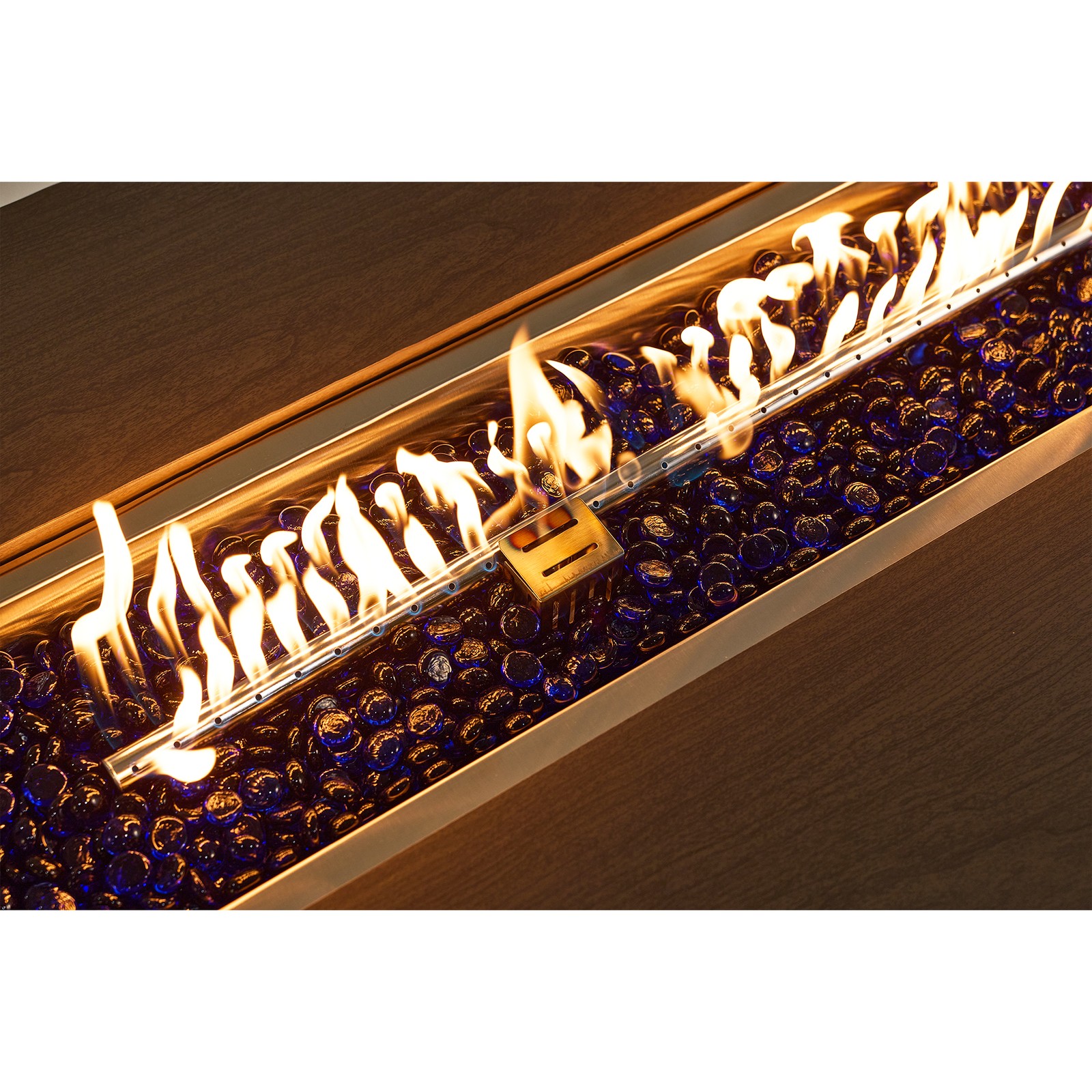 54 Inch Propane Fire Pit Table Outdoor Rectangular Heater 50000 BTU Stainless