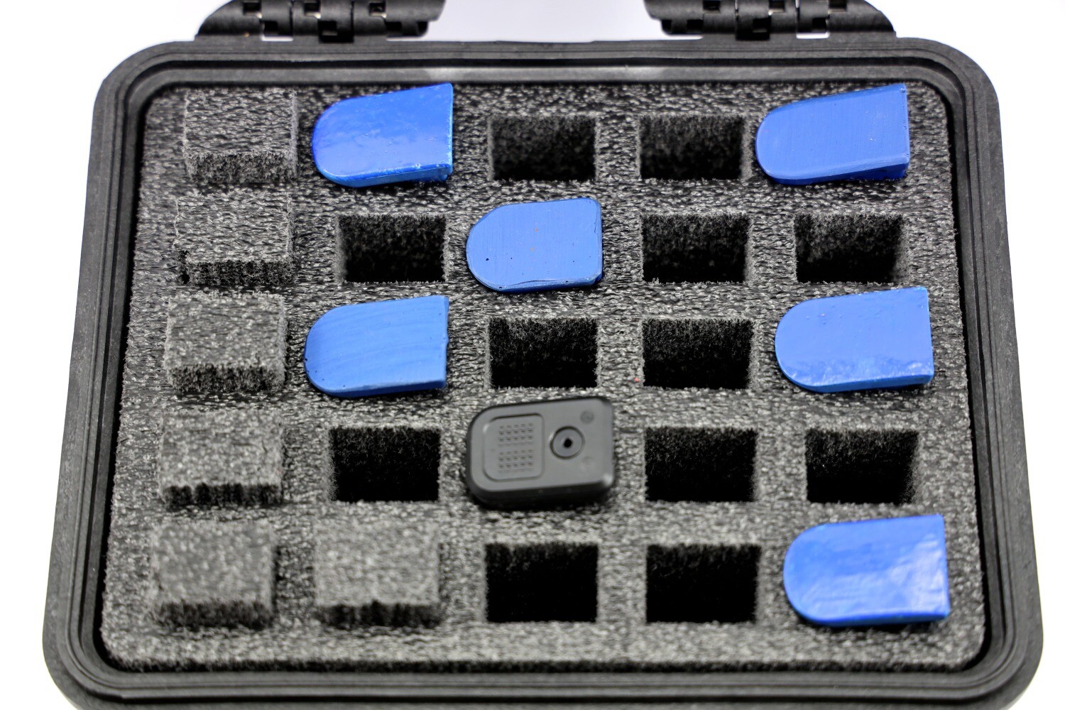 Black Pelican 1300 25 Mag Pistol handgun foam gun Travel case + nameplate