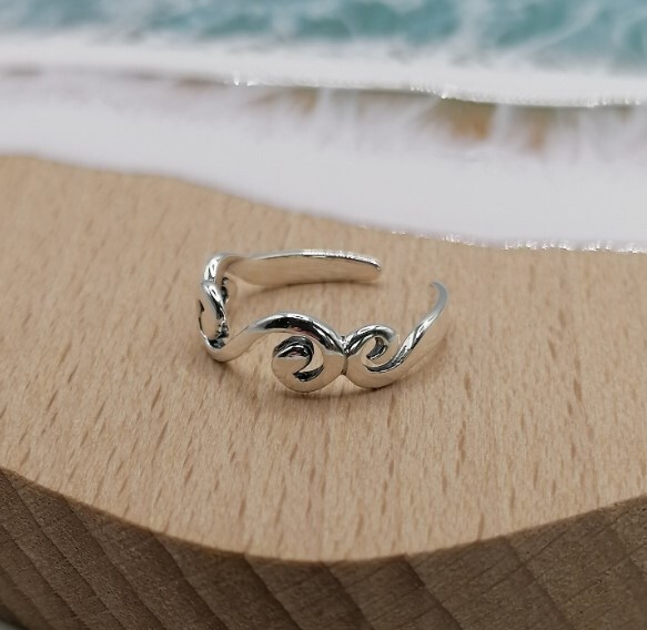 Valentine's Day Solid Metal Adjustable Fancy Toe Ring For Women's 925 SS