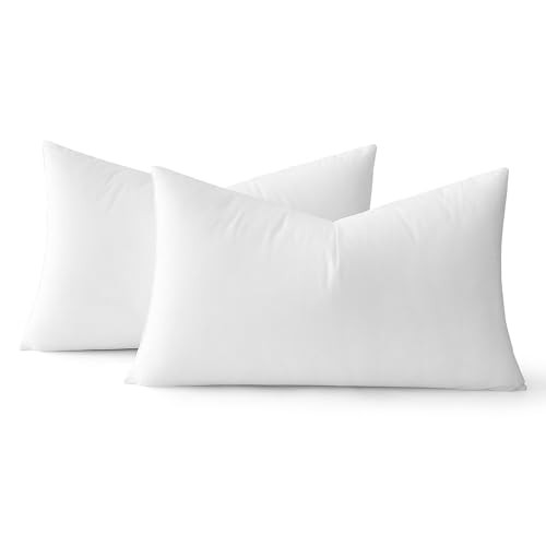 12x20 Pillow Inserts Set of 2, Rectangle Polyester 12x20 Inch (Pack of 2)