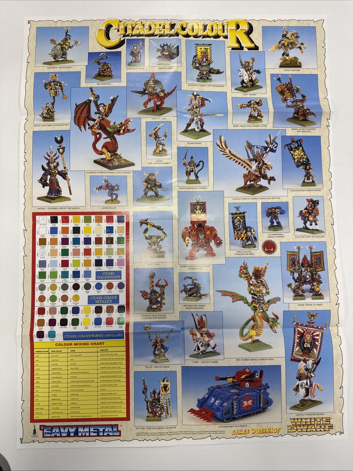 Games Workshop Eavy Metal Poster Citadel Colour Color miniatures GW Oldhammer 94