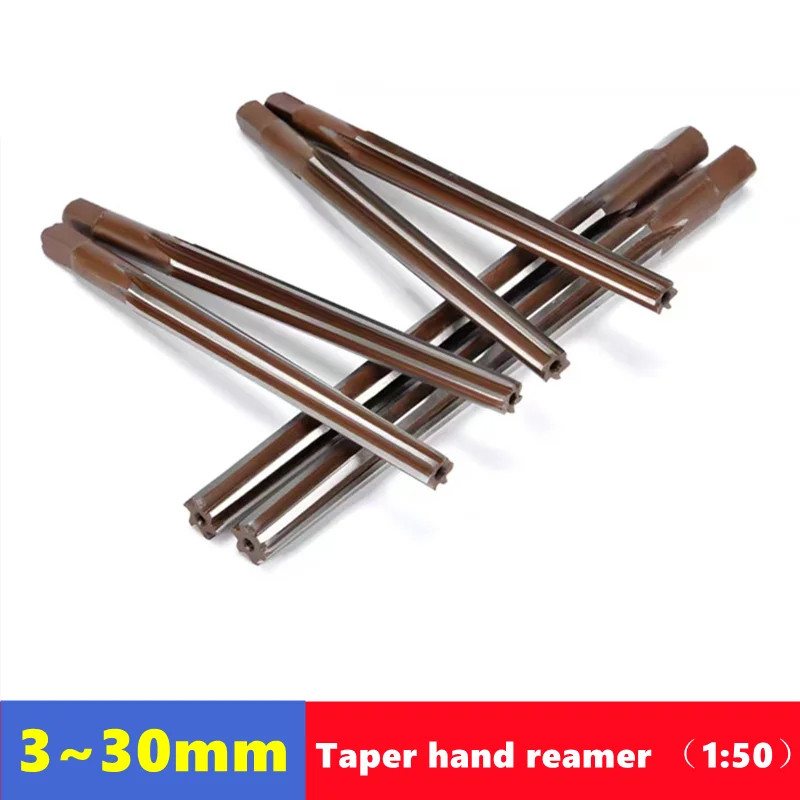 50 Taper Hand Reamer 3-30mm 9CrSi Steel Straight Shank Milling Reaming Tool CNC