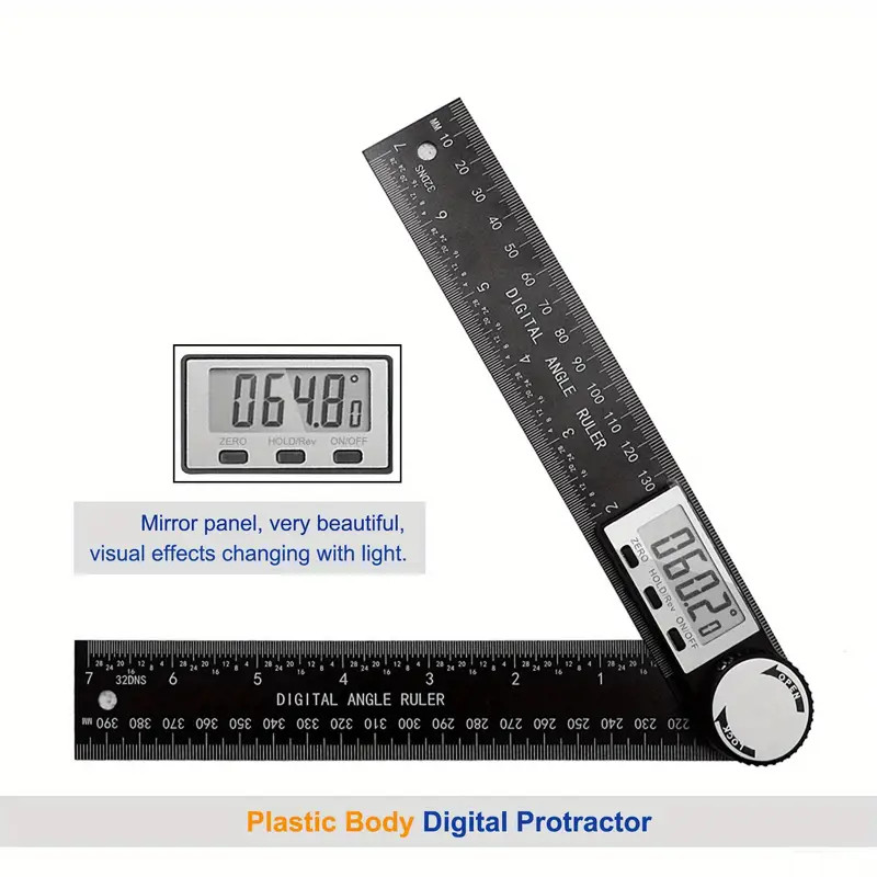Digital Angle Finder Protractor 200/8 In Measuring Ruler with LCD Display