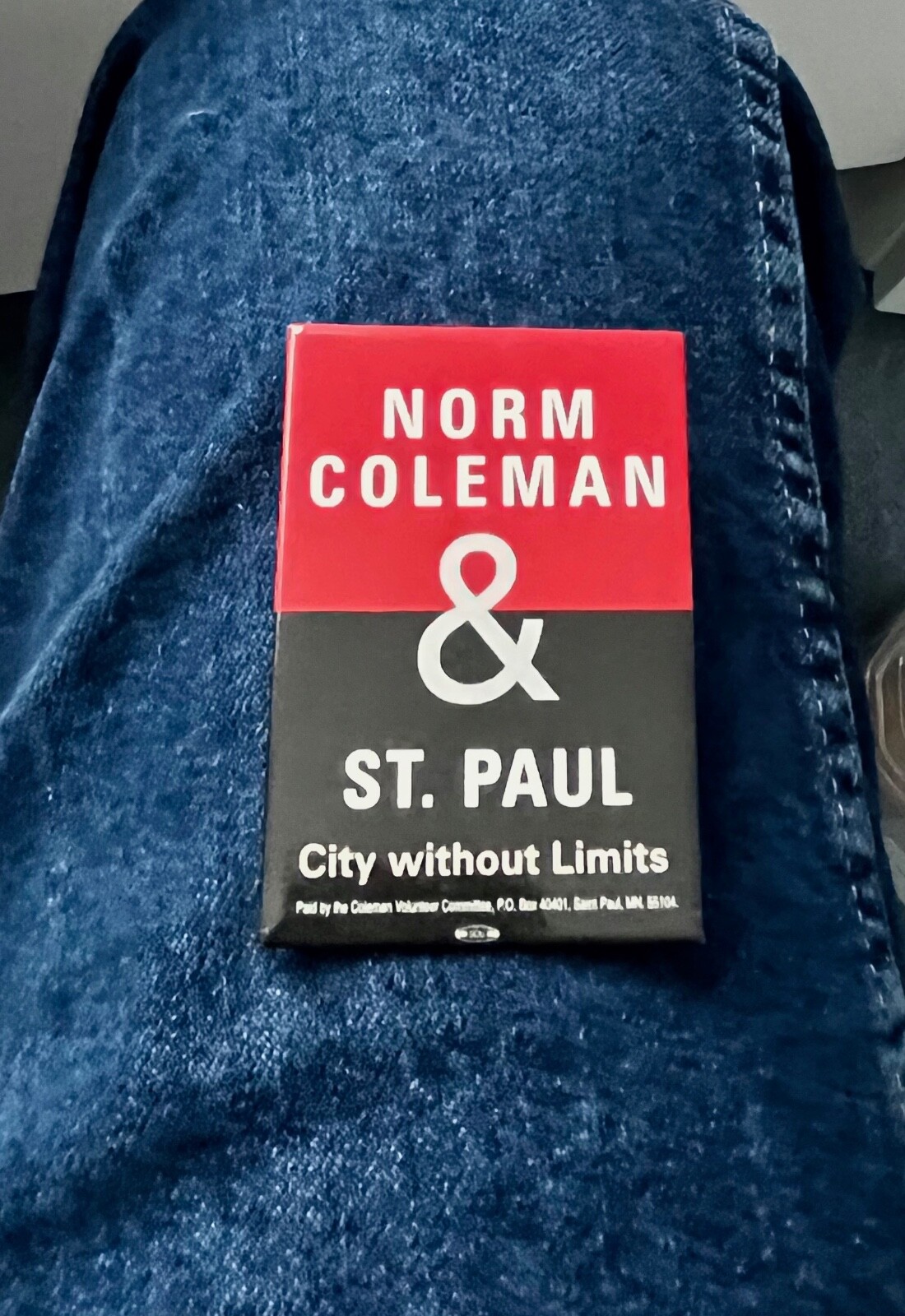1994 Norm Coleman For Mayor Of St Paul 2 1/8" X 3" Cello Political Remarks