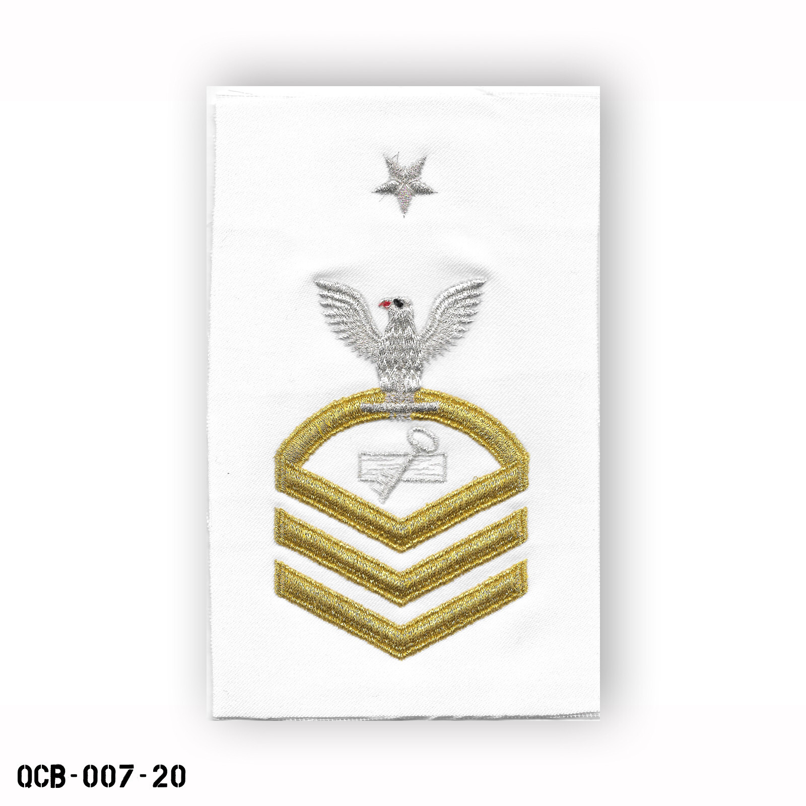 Disbursing Clerk White Sleeve Patch LG US Navy E8 Senior Chief Petty Officer NEW