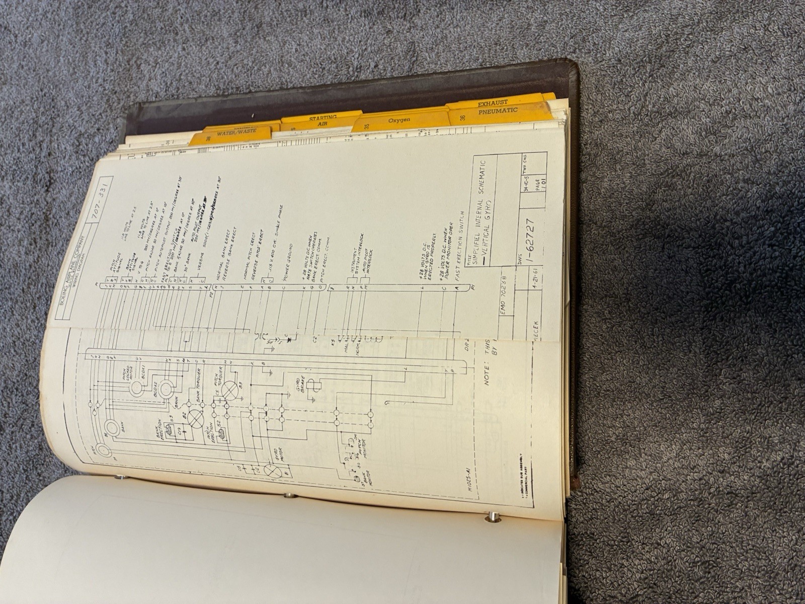 Boeing 707 wiring diagram binder