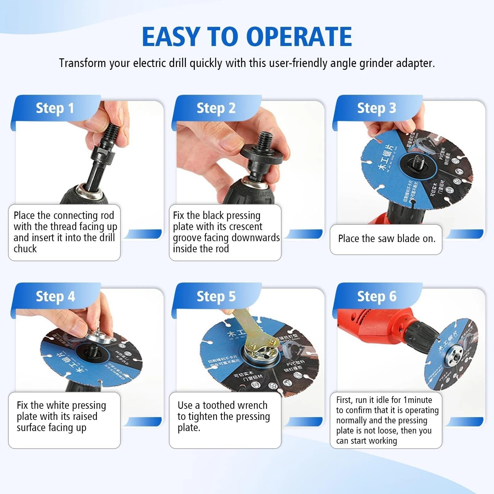 10pc Conversion Angle Grinding Adapter Connecting Rod Kit for Electric Drill,...