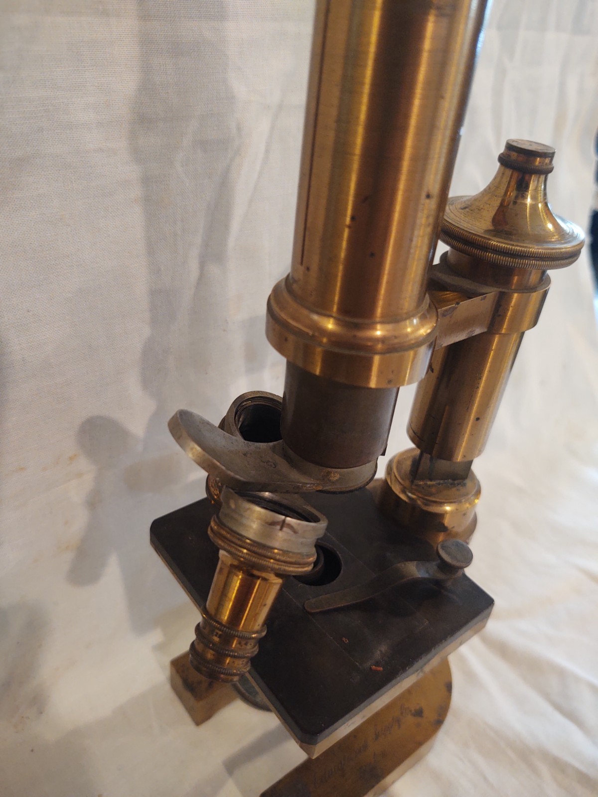 1890 Leitz Wetzlar Brass Microscope serial # 16882 & Slides Dr. Irwin Boeshore