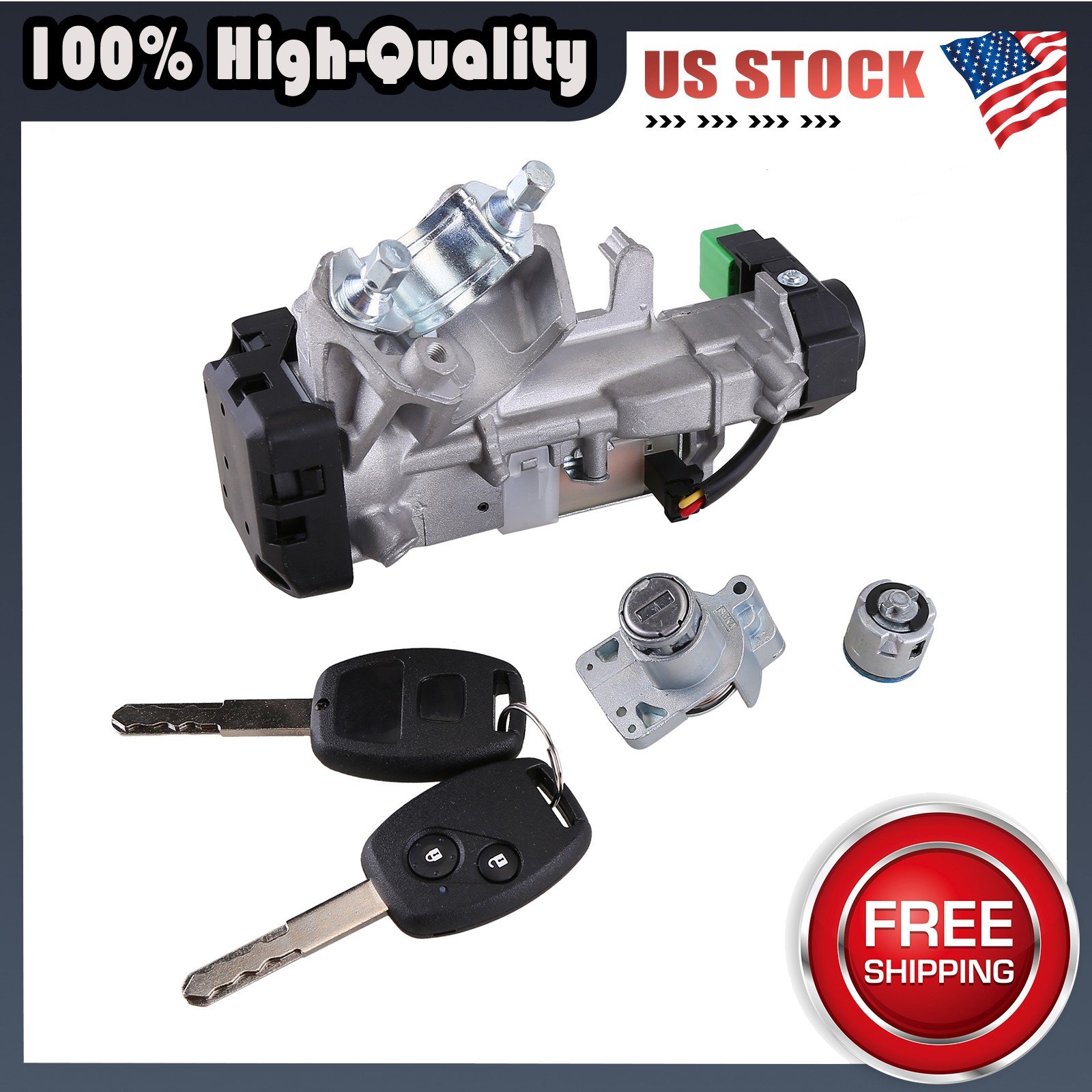 Ignition & Door Lock Cylinder Switch Set w/2 Remote Keys For Honda CRV 2007-2011