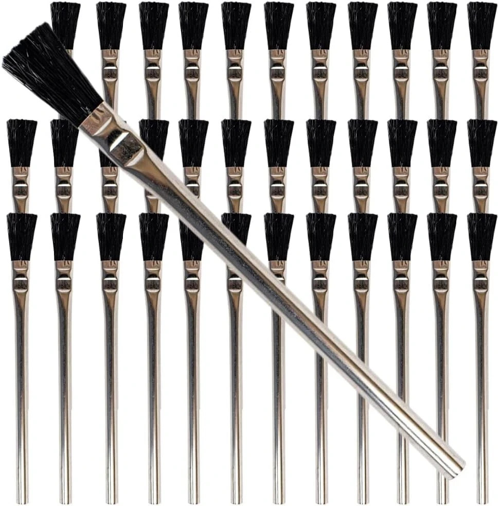 Pro Grade - Acid Brushes - 36 Count 3/8 Inch Boar Hair Acid Flux Brushes