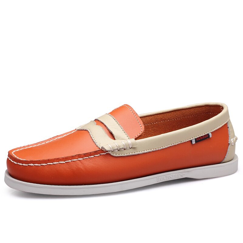 Genuine Leather Mens Comfortable Casual Boat Shoes Fashion Loafers Driving Shoes