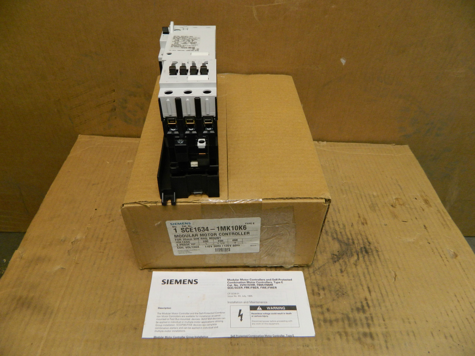 SIEMENS MODULAR MOTOR CONTROLLER SCE1634-1MK10K6 SCE16341MK10K6 3PH 3HP 3 HP NEW