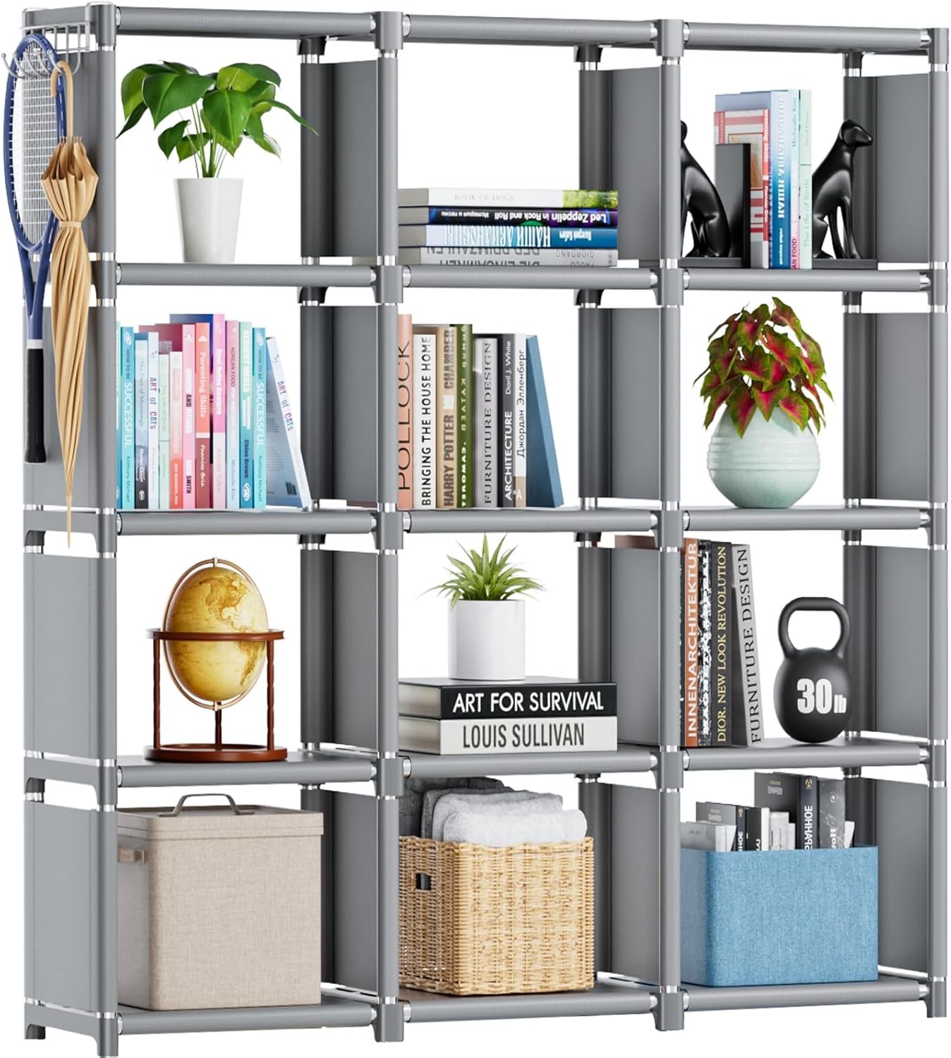 Bookcase 18-Cube Extra Large Book Shelf DIY Cube Storage Organizer Bedroom