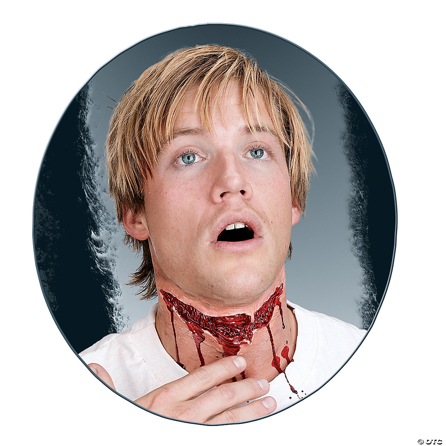 CUT SLASHED THROAT NECK WOUND LATEX PROSTHETIC APPLIANCE COSTUME MAKEUP PM8260