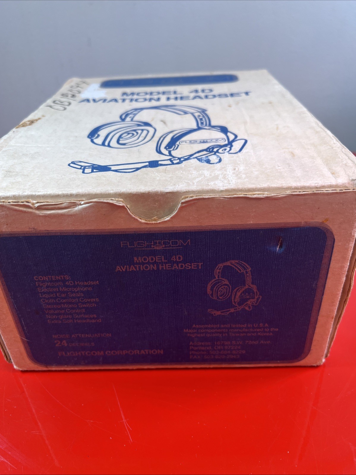 Flightcom Model 4D Aviation Headset w/ Box *Tested