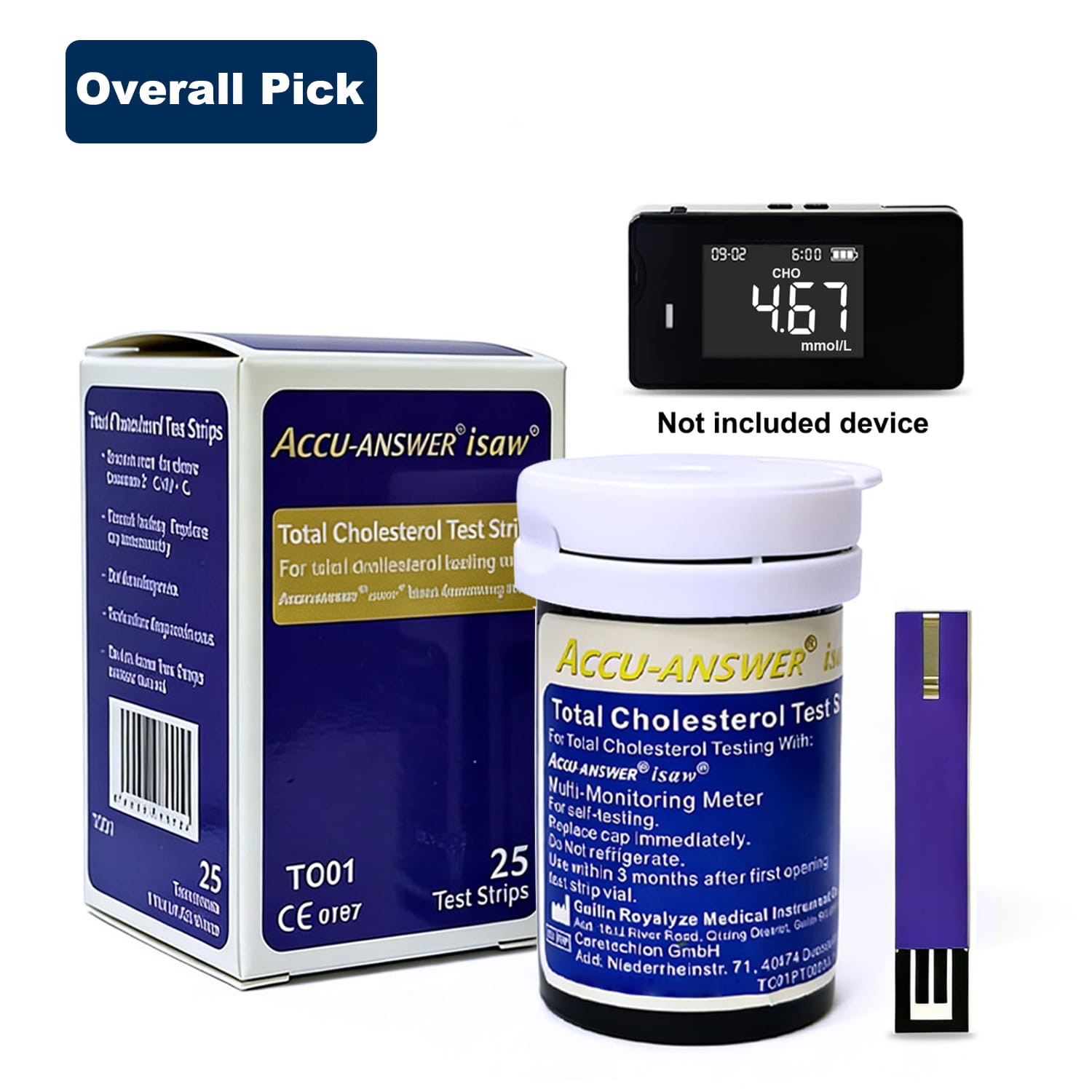 Accu-Answer iSaw Total Cholesterol Test Strips-25 Test Strips for LBM-01