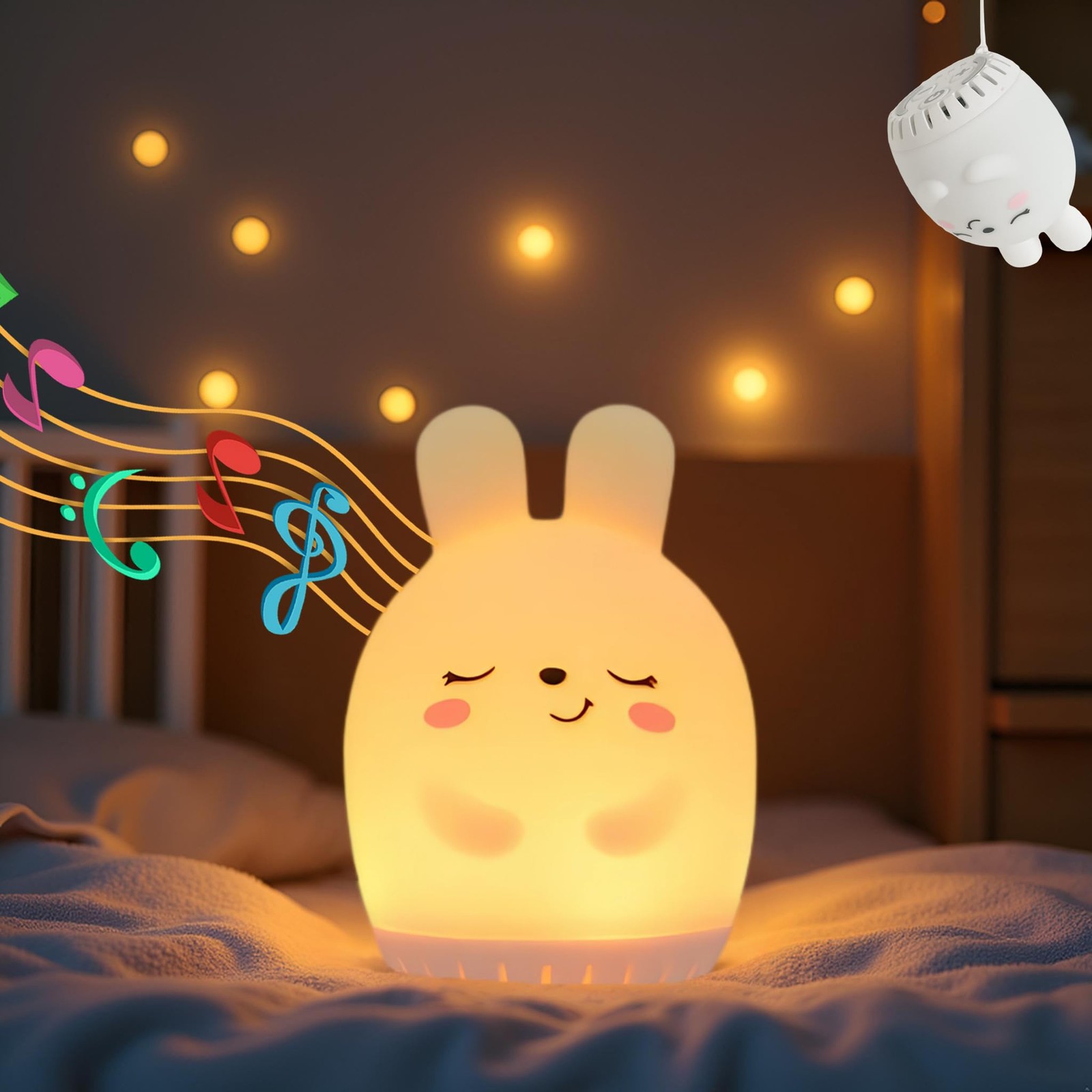 Soft Silicone Night Light for - Lamp with White Noise and Relaxing Sounds - P...