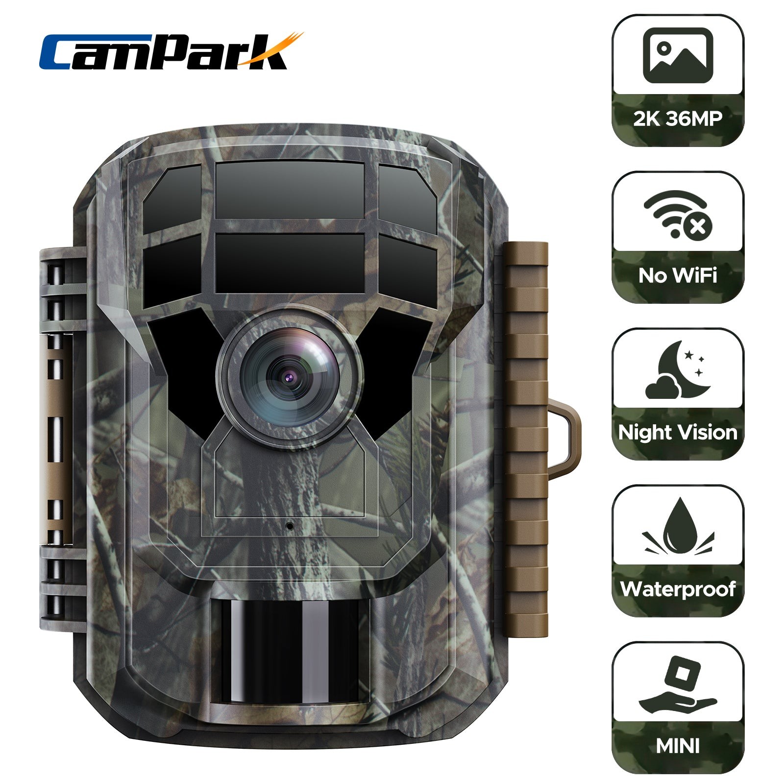 Wildlife Camera 2K 36MP Waterproof Trail Camera Hunting Cam Motion Activated US