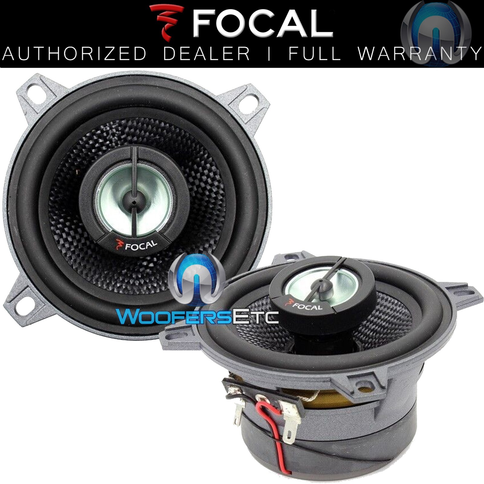FOCAL 100CA1SG  4" CAR AUDIO 2-WAY ALUMINUM DOME TWEETERS COAXIAL SPEAKERS NEW
