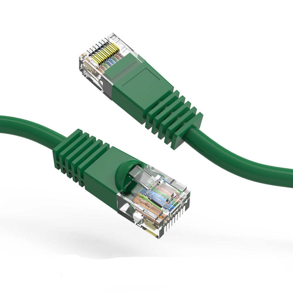 8Ft CAT5E UTP Ethernet Network Booted Cable Green