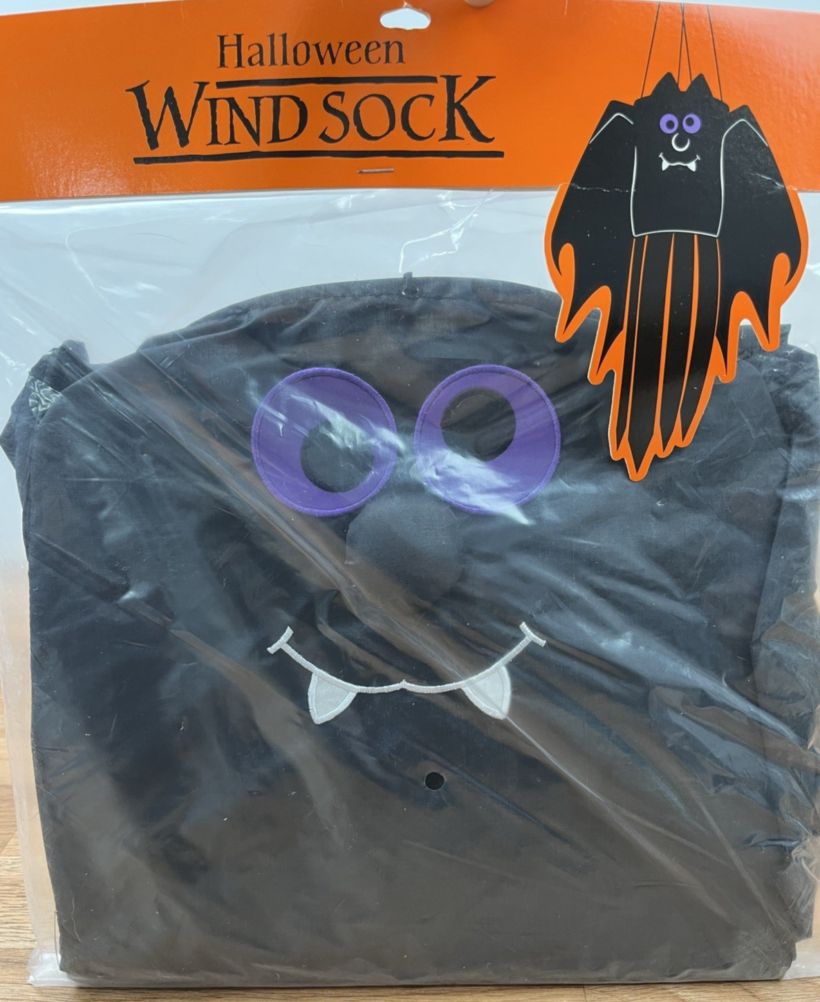 Vintage Hallmark Halloween Boo Bazaar Large Wind Sock Bat NEW in Package