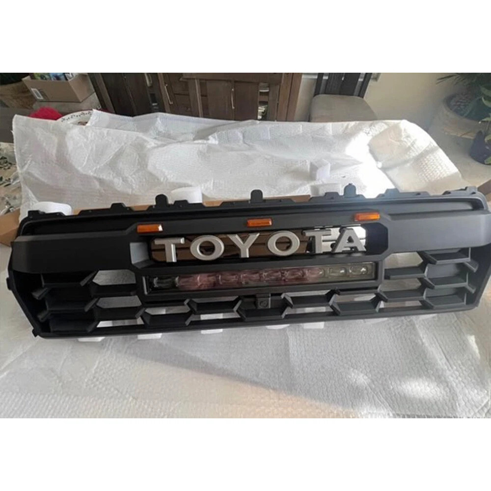 Black Front Bumper Grille For TOYOTA TACOMA 2024 Grill With LED & Light bar