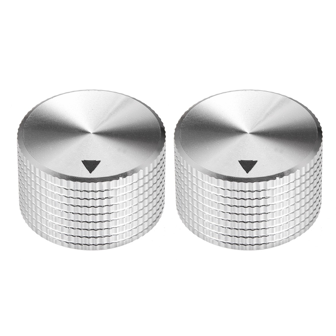 Stereo Knob 25*6*15.5 mm Aluminium Volume Knob Silver Textured Surface 2PCS