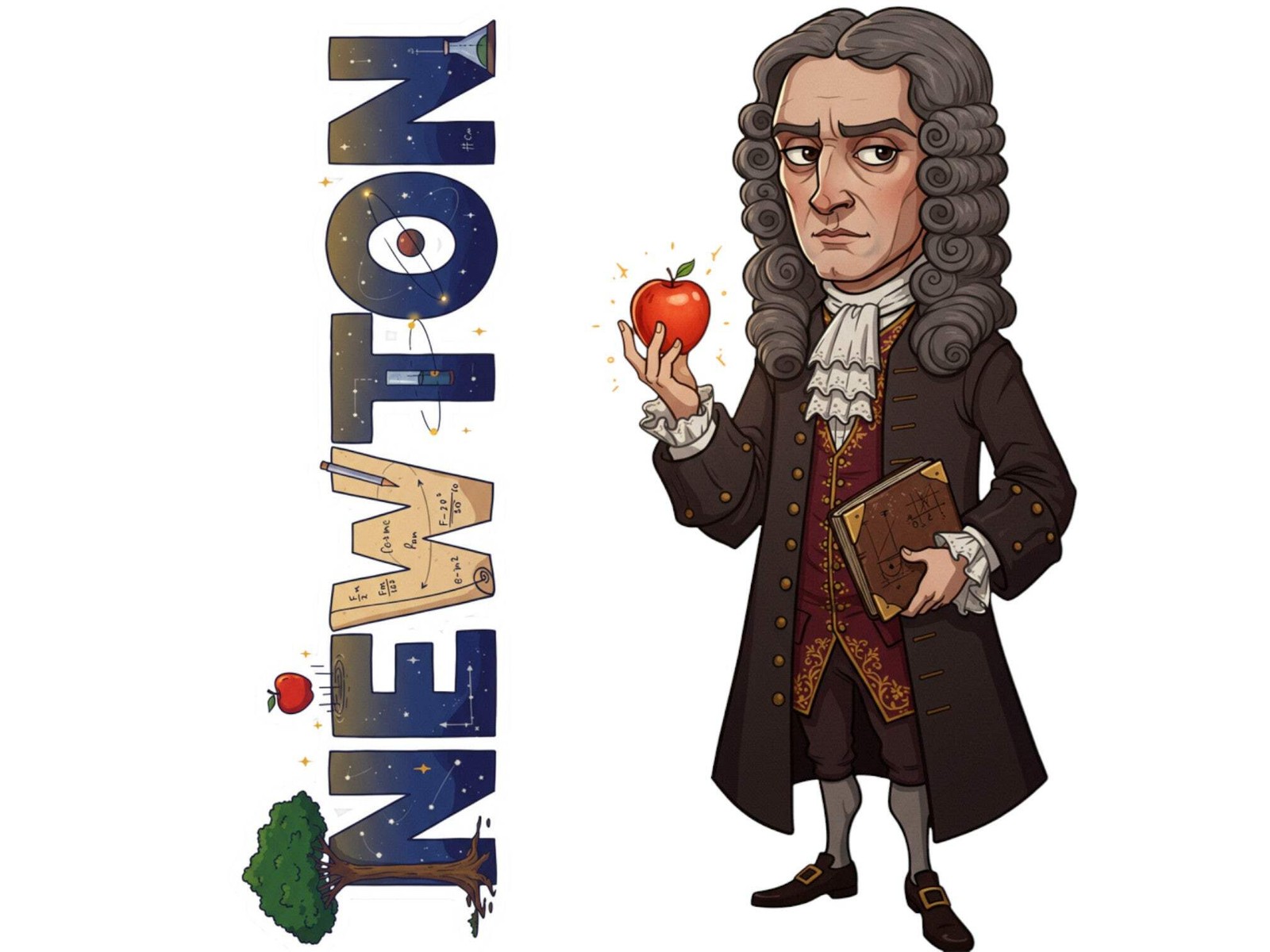 Isaac Newton Sticker and Magnet – Architect of Universal Gravitation Scikins™ –