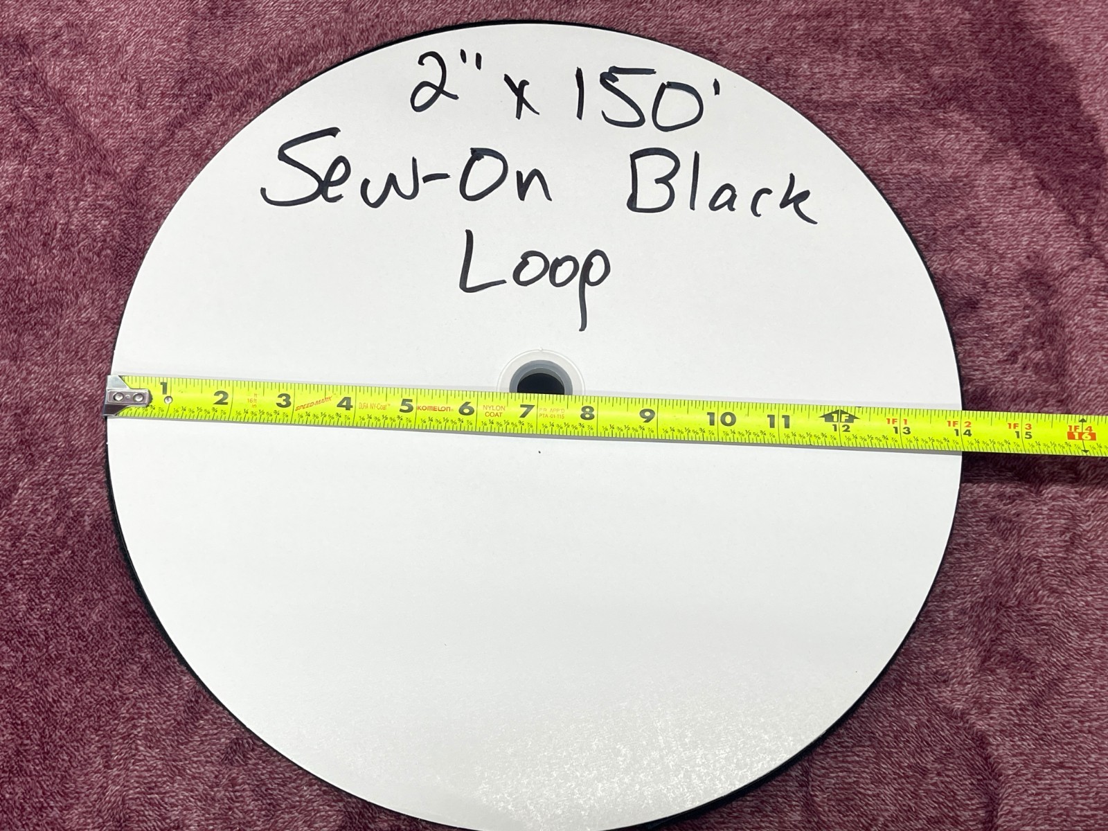 2 inch x 150 foot Black Adhesive Loop Side Only Tape for Hook & Loop
