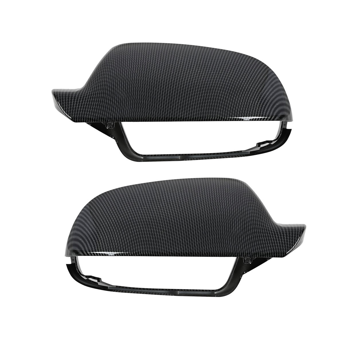 Carbon Fiber Look Mirror Cover Caps For Audi A5/S5 B8.5 2010-2016 W/ Lane Assist