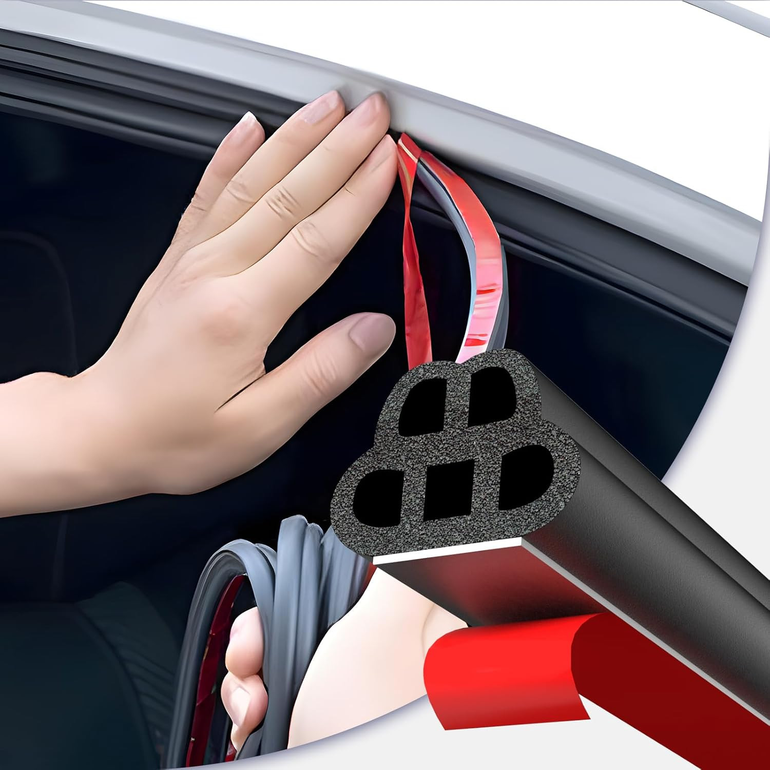 34 Ft Car Door Seal Strip Universal Self Adhesive Automotive Weather Stripping,