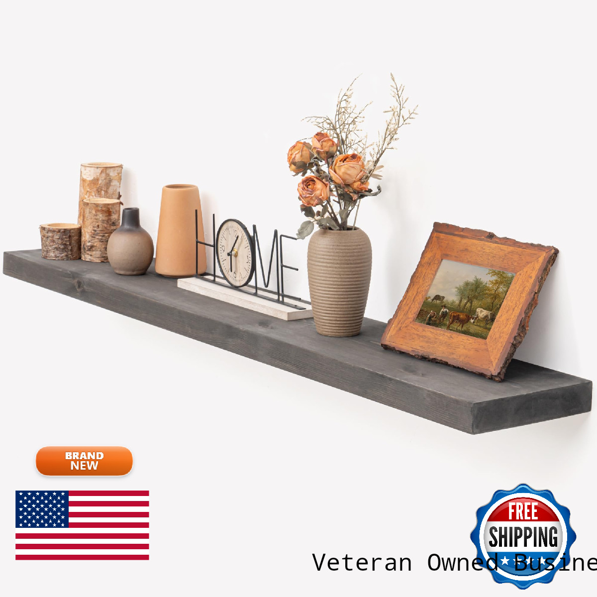 Marsmiles Floating Shelves For - 48 Inch Grey Wood Floating Shelves Set Of 1-48