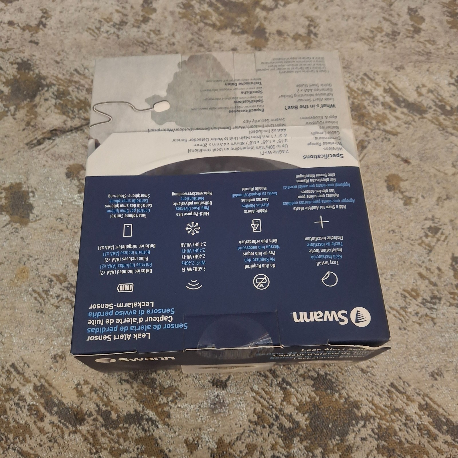 Swann Leak Alert Sensor Model SWIFI-LEAK White Pipe Appliance Leak Detector