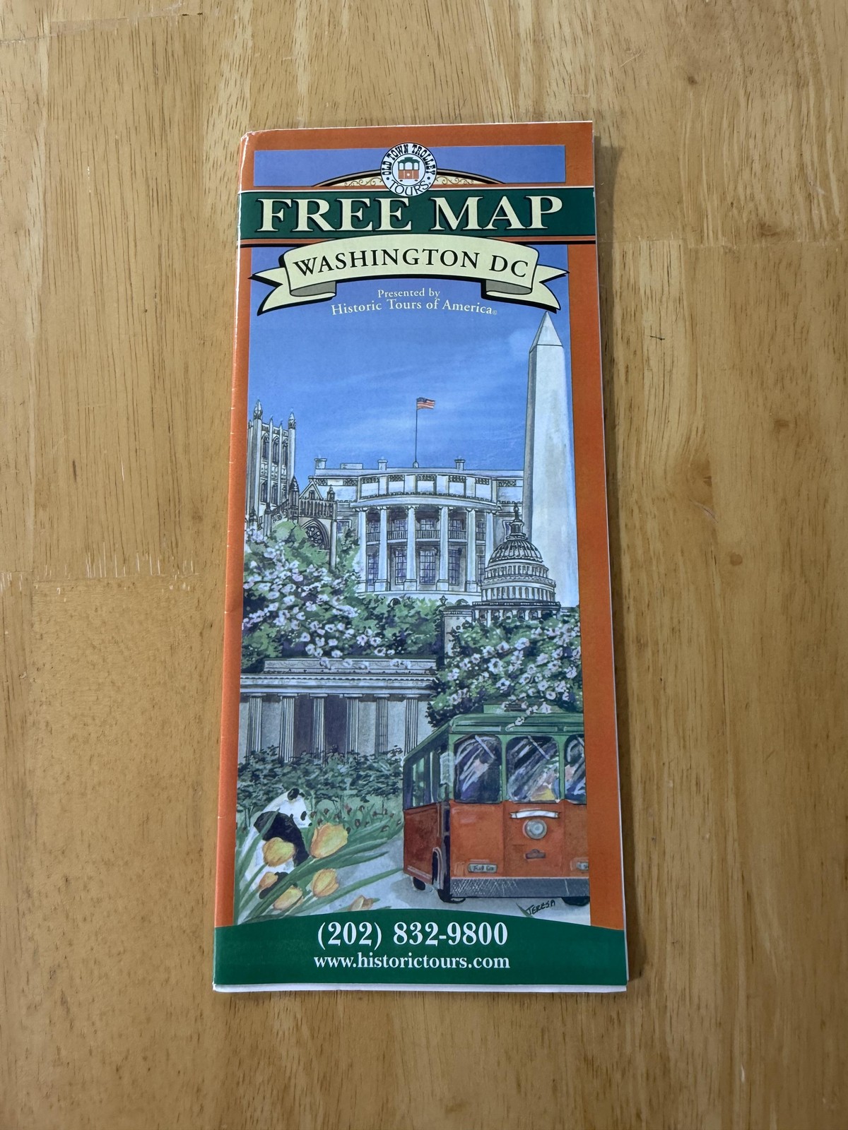 Vintage Historic Tours Of America Washington DC Free Map Folded Brochure USA
