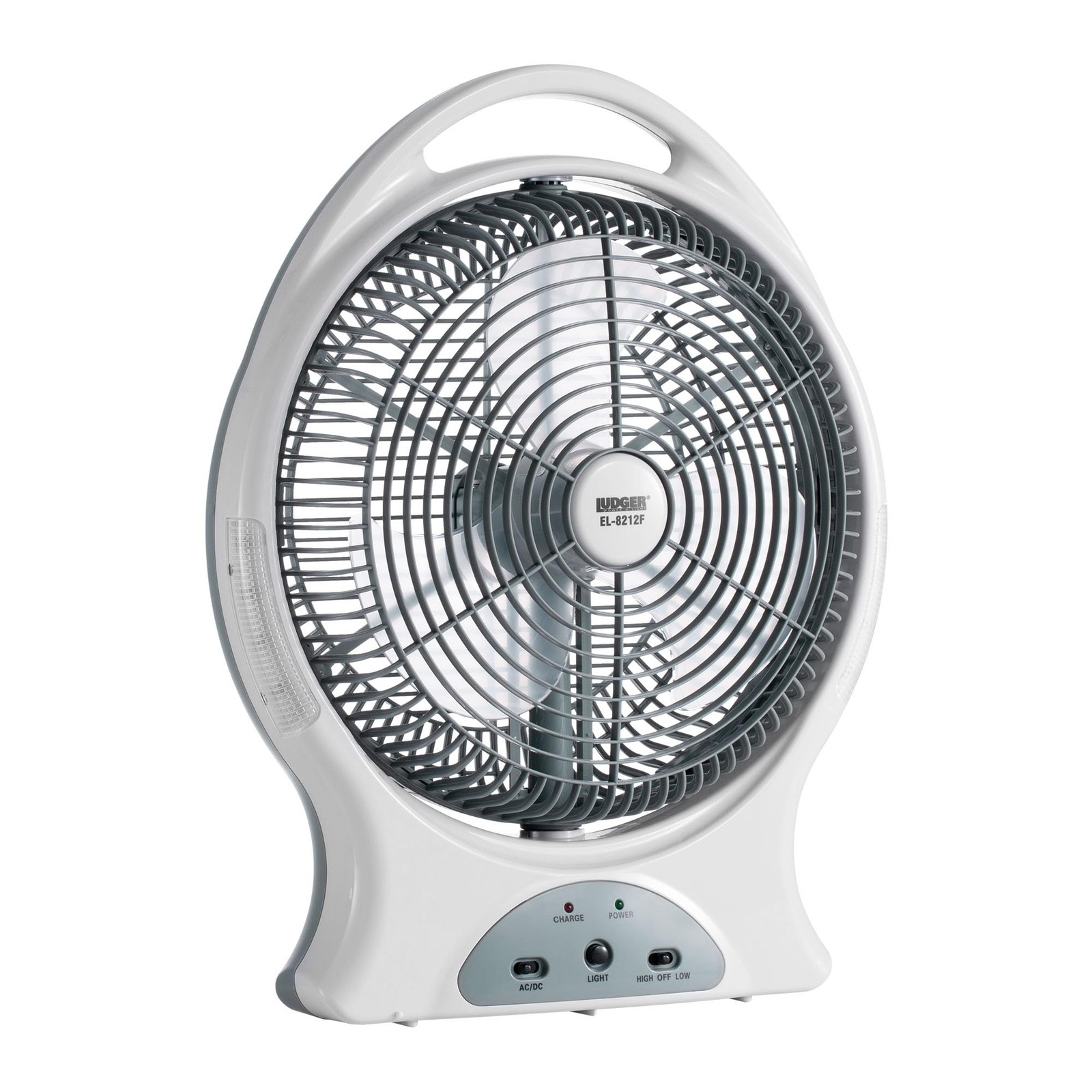 12" Rechargeable Fan AC/DC 110-240 Volts USB 5V LED 110-240 Volts EL8212F