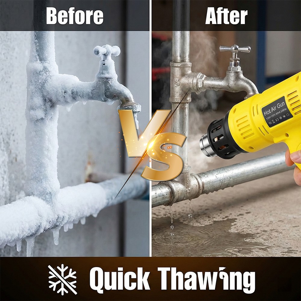 Heat Gun 2000W Fast Heating Heavy Duty Hot Air Gun Variable Temperature Control