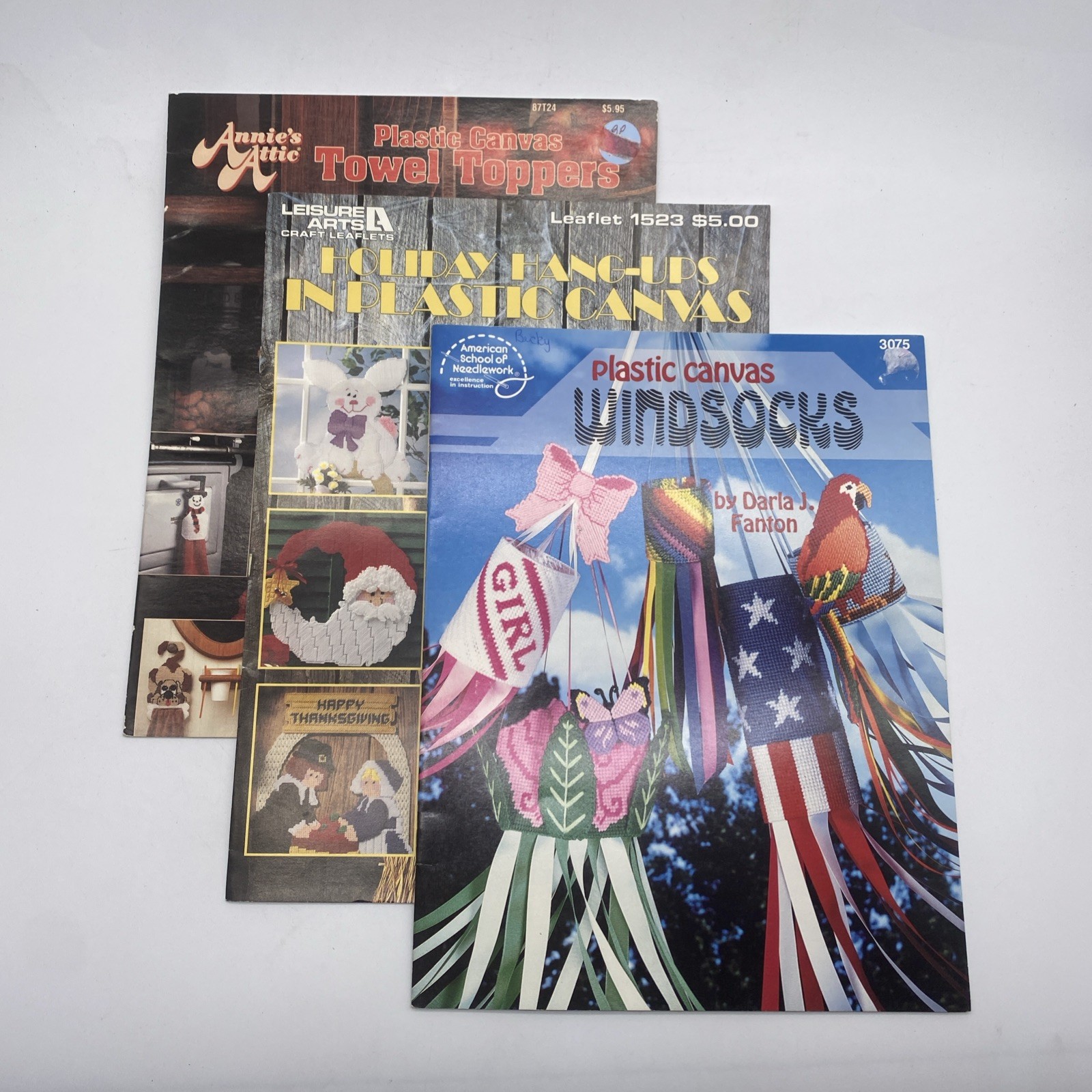 Lot Of 3 Plastic Canvas Cross Stitch Booklets