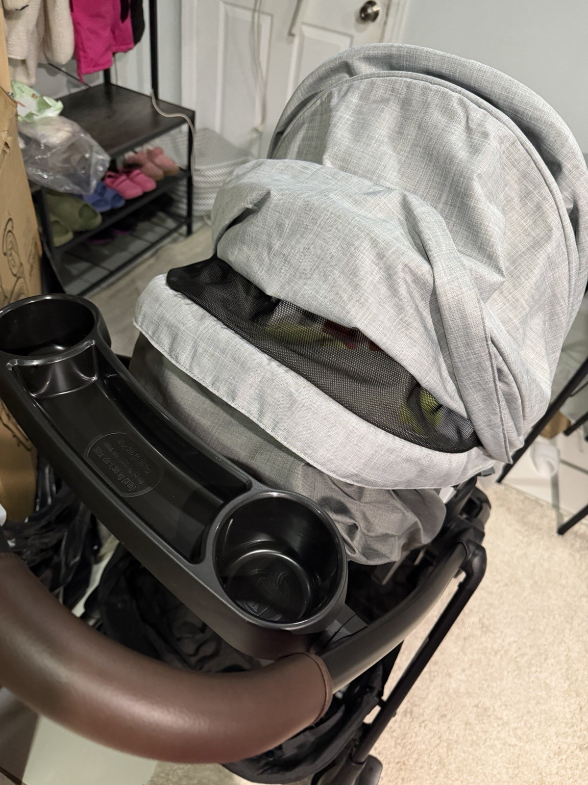 Graco Premier Modes Stroller Seat Folding Basket Hood Canopy Midtown Gray